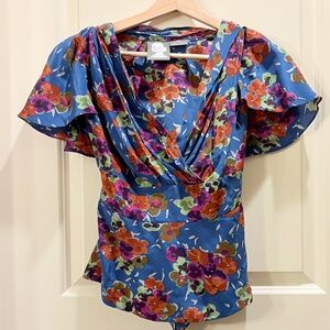 Gorgeous Jewel-toned Anthropologie Silk Blouse Sz4 - NWOT